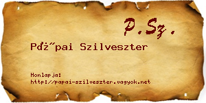 Pápai Szilveszter névjegykártya