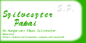 szilveszter papai business card