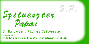 szilveszter papai business card